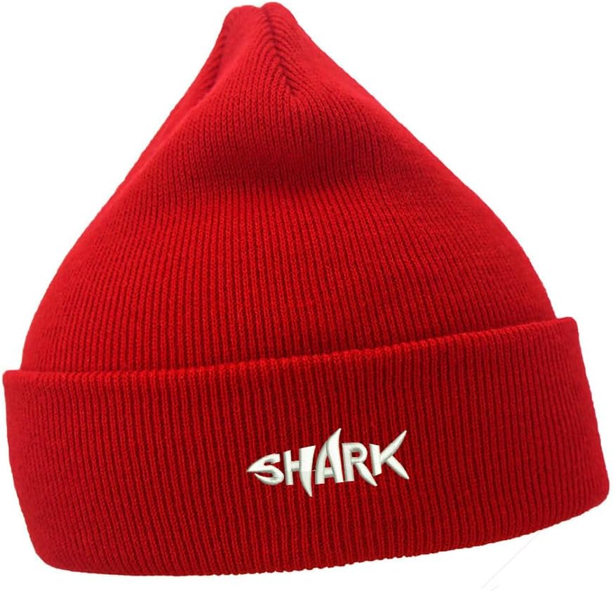 Mens Beanie Hats Shark Animal Embroidered Casual Knit Hats Men Women Winter Hat