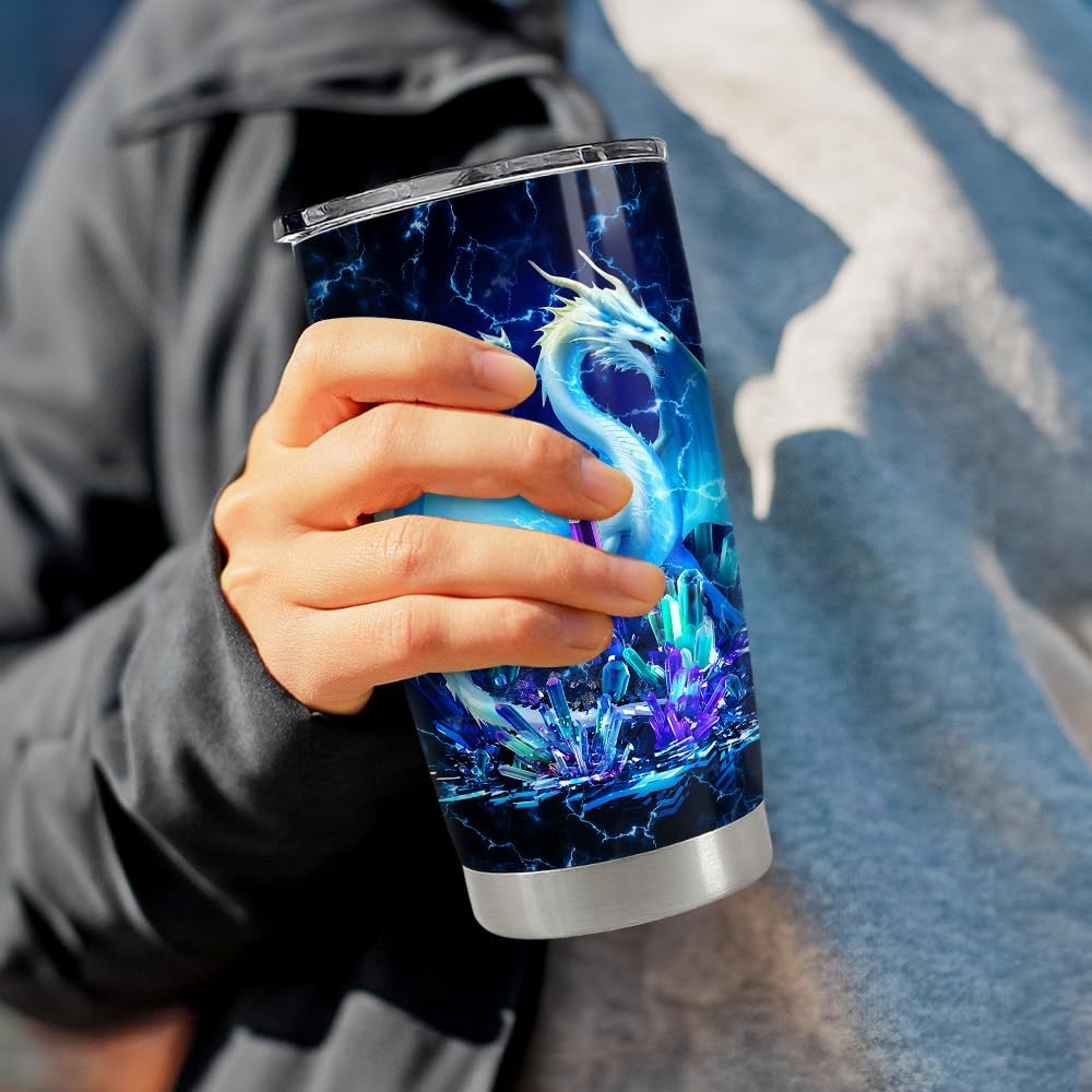 SANDJEST Dragon Tumbler 20oz Stainless Steel Insulated Coffee Travel Mug Cup for Women Mom Wife Dragon Gifts for Birthday Christmas Mother Day - Image 6