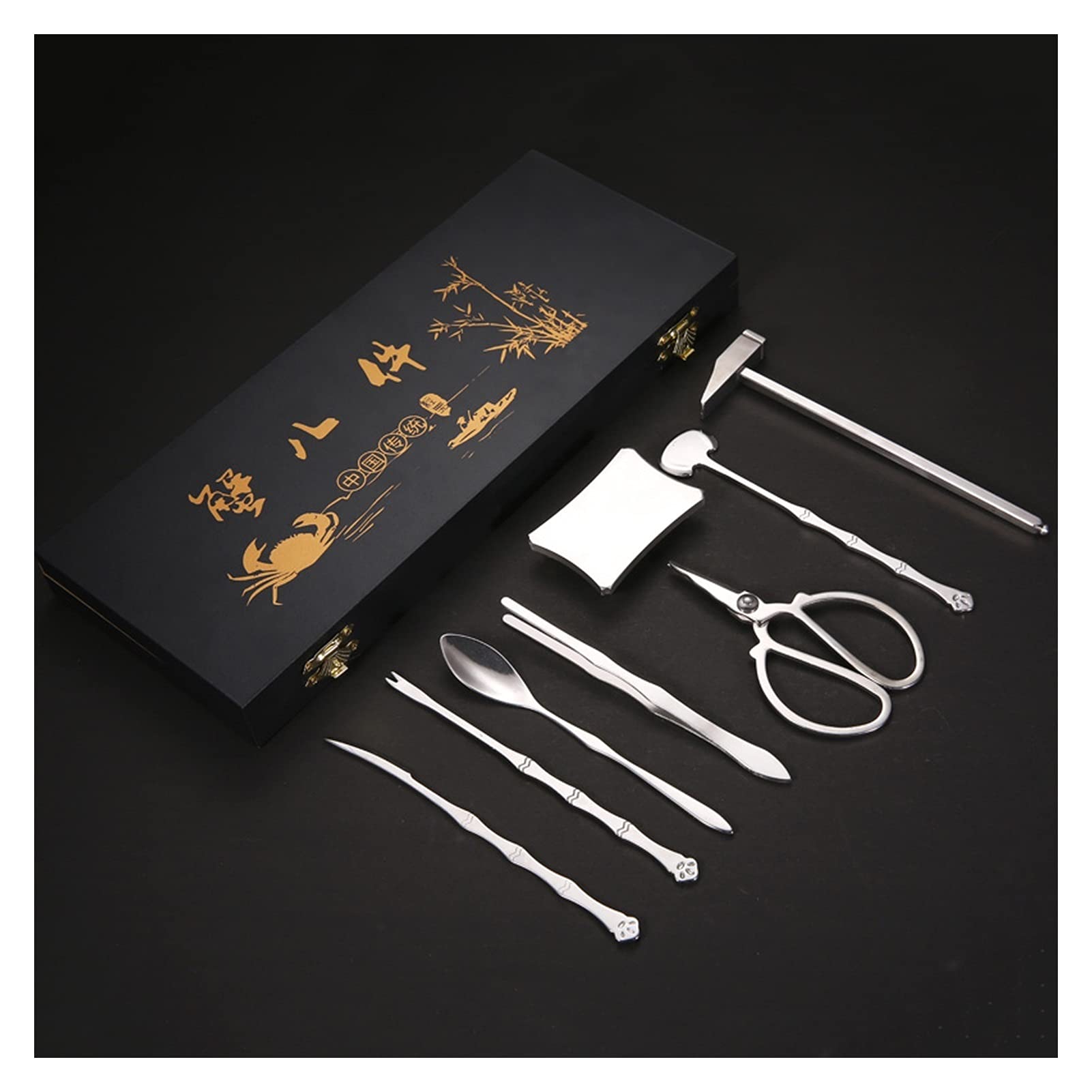 QINGGANGLING999 Utensili per Frutti di Mare Set di Strumenti di Utensili da Frutti di Mare confezionati Regalo Strumenti Essenziali per Mangiare Frutti di Mare Amanti del Pesce Uso per l'arago