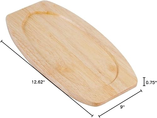 Miniatura 8 de Soro Essentials - Base de madera para fajita de forma ovalada de 12-58" x 9" x 34" - Base de madera para fajita chisporroteante para fajita de 8-78"