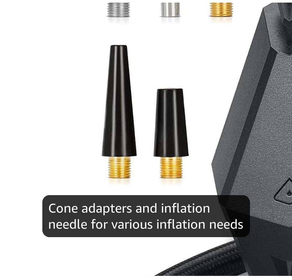 Tire Inflator Portable Air Compressor Tire Air Pump for Car Tires - Car Accessories, 9.8Ft Cord 12V DC-Powered Auto Pump with Digital Pressure Gauge, LED Light for Bicycle, Balloons, Yellow