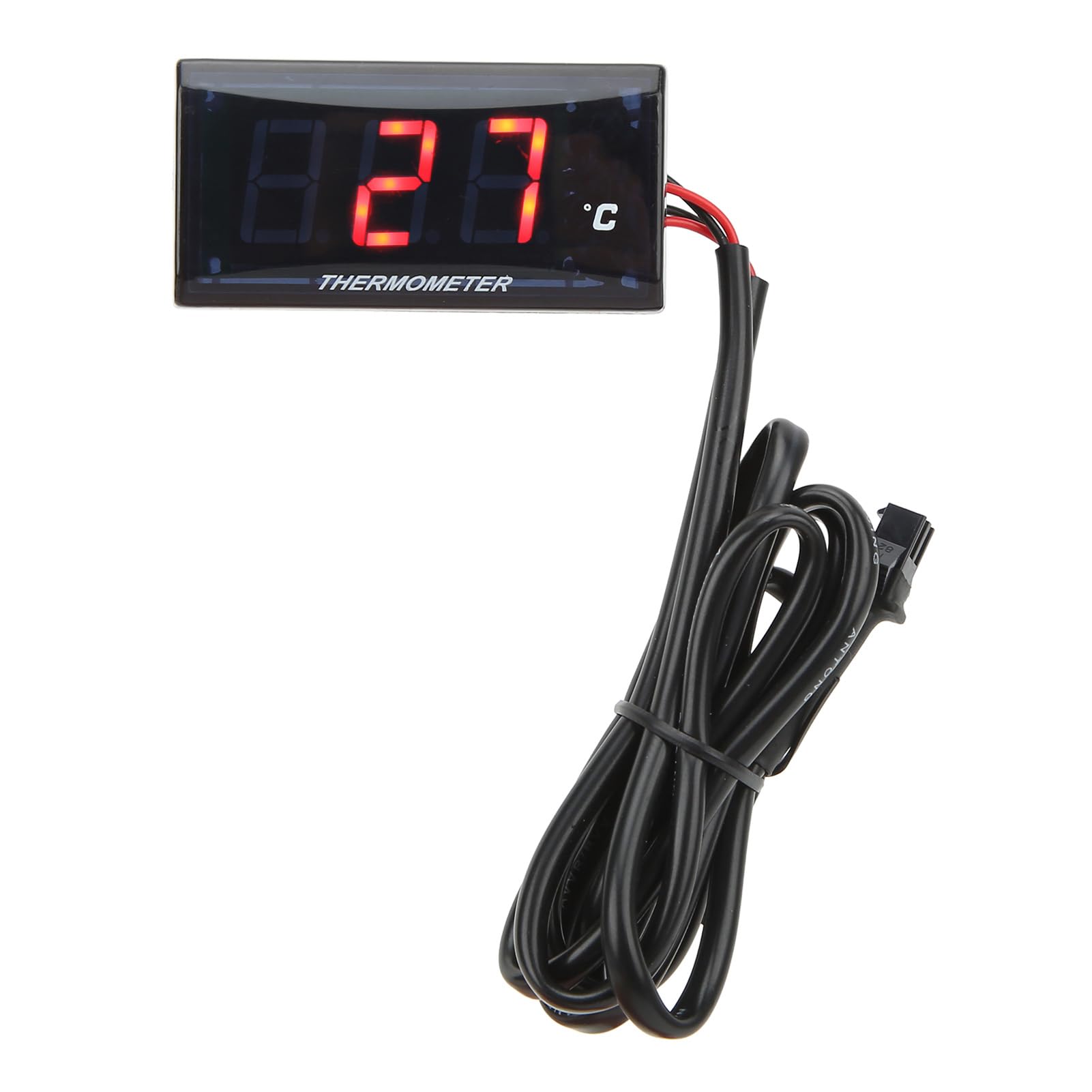 Thermomètre à Eau de Moto, Jauge Numérique Mince du Capteur M10 Filetage Moto Indicateurs de Jauge de Température 12V avec Adaptateur de 22 Mm pour la Plupart des Motos Vert (rouge)