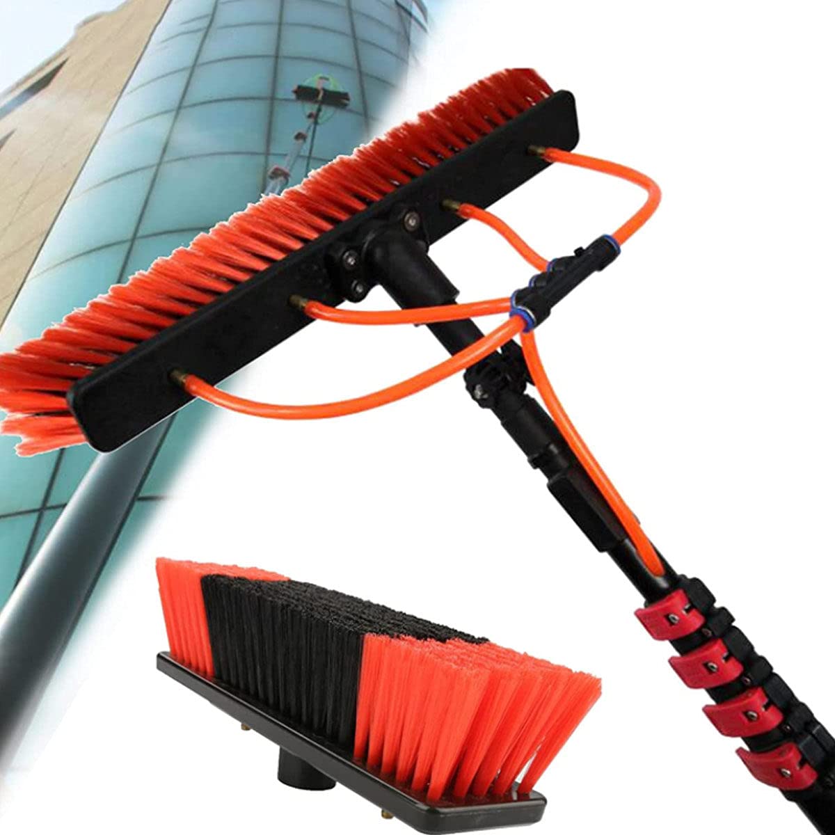 Aioneer Window Cleaning Pole, Window Cleaner Kit, Water/Hose Fed Pole, Window Cleaning Brush Equipment, Cleaning Photovoltaic And Solar Panels,12Ft/3.6M-24FT/7.2m