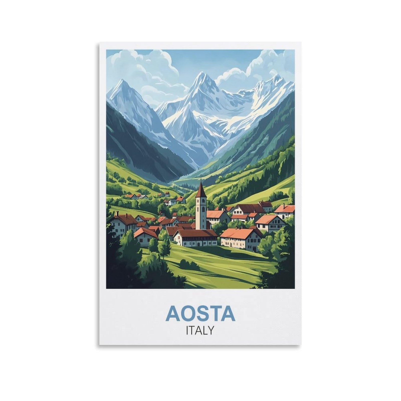 EZMLFA DIY Diamond Painting,Aosta Italy 5D Diamond Art DIY Cross Stitch Crystal Rhinestone Embroidery Pictures Craft for Home Wall 40x40cm