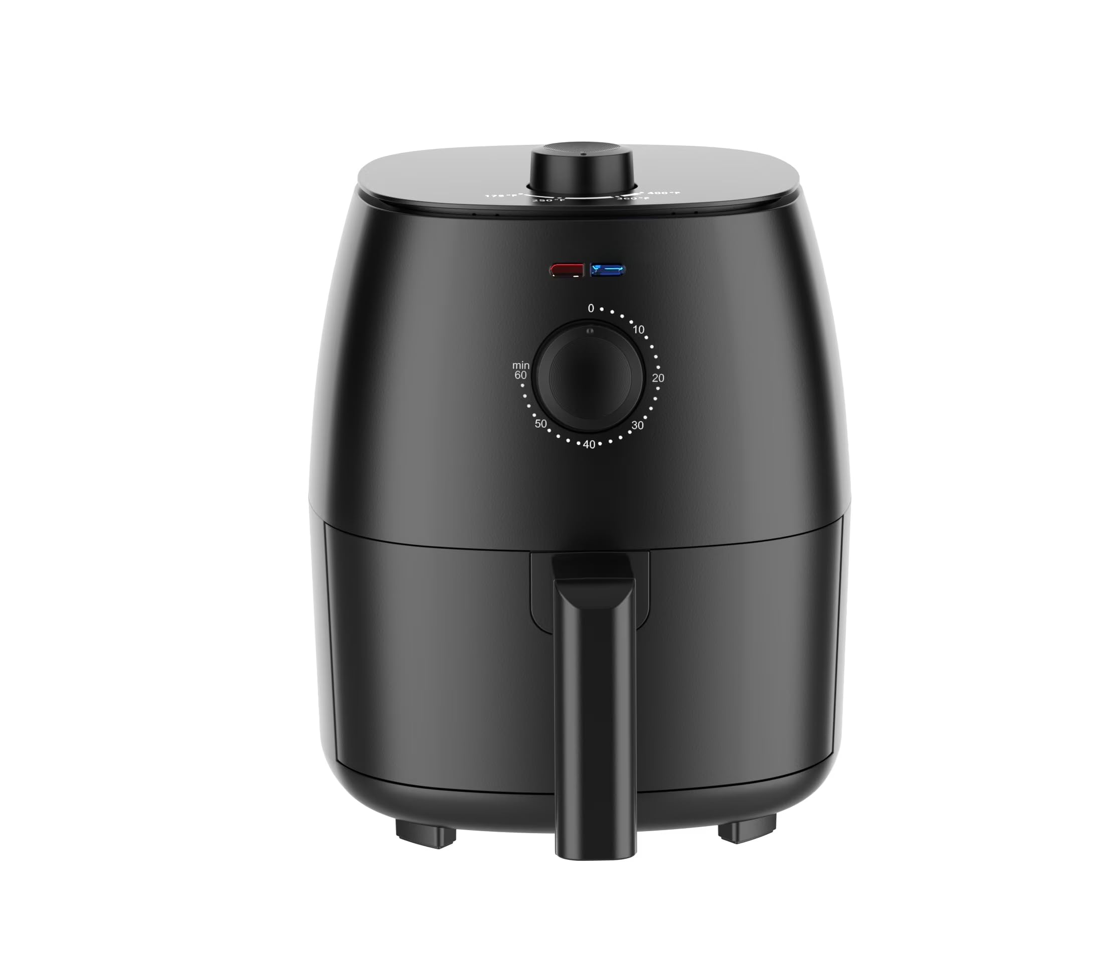 2 2-Quart Arctic Black Air Fryer - Compact non-stick frying basket for healthy oil-free cooking perfect for countertops