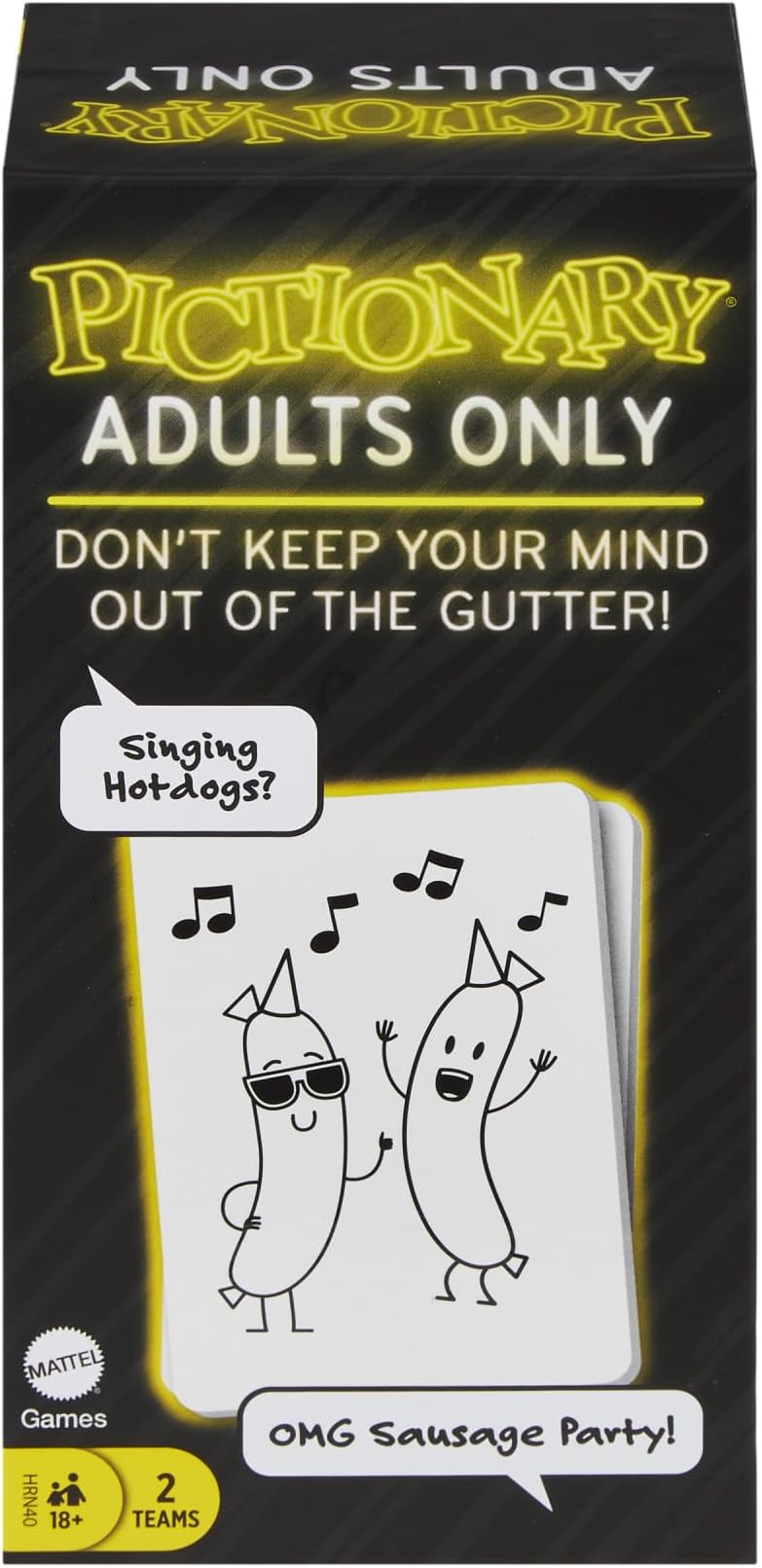 Pictionary Adults Only Party Game for Adults, Drawing Game with Silly Sketches & NSFW Clue Cards, Boards, Markers & Sand Timer