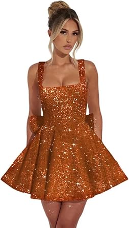 Sparkly Sequin Homecoming Dresses Short Prom Dress for Teens 2025 Mini Cocktail Party Gown with Bow