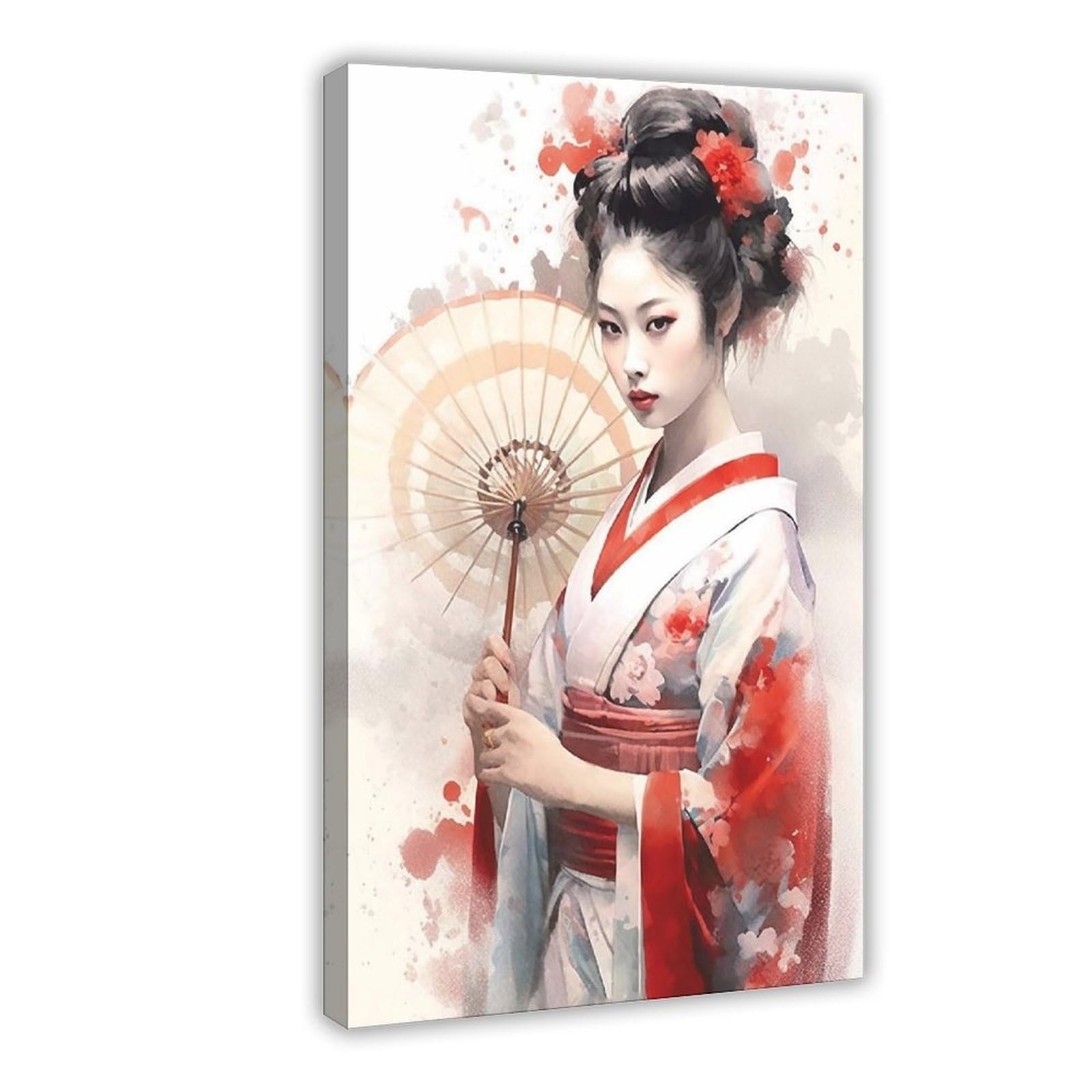 QNVJQKDSI Japanese Geisha Art (8) Canvas Poster Wall Art Decor Print Picture Paintings for Living Room Bedroom Decoration 24" L X 36" W