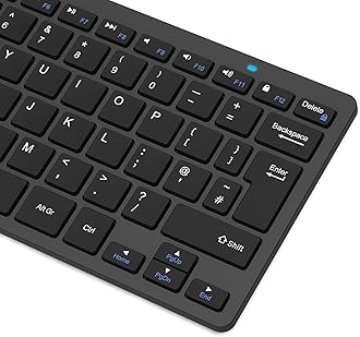 Arteck Ultra-Slim Bluetooth Keyboard Compatible with iPad 10.2-inch/Air/ 9.7-inch/Pro/Mini, iPhone and Other Bluetooth Enabled Devices Including iOS, Android, Windows, Black