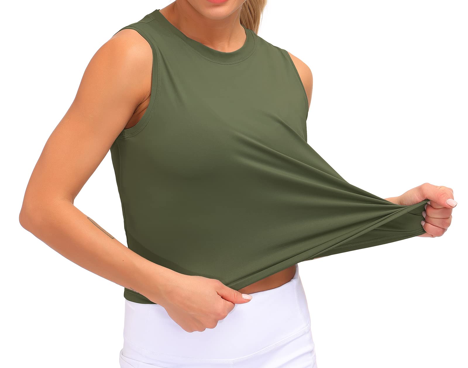 Dragon Fit Athletic Tank Tops for Women Sleeveless Workout Cool T-Shirt Running Short Tank Crop Tops