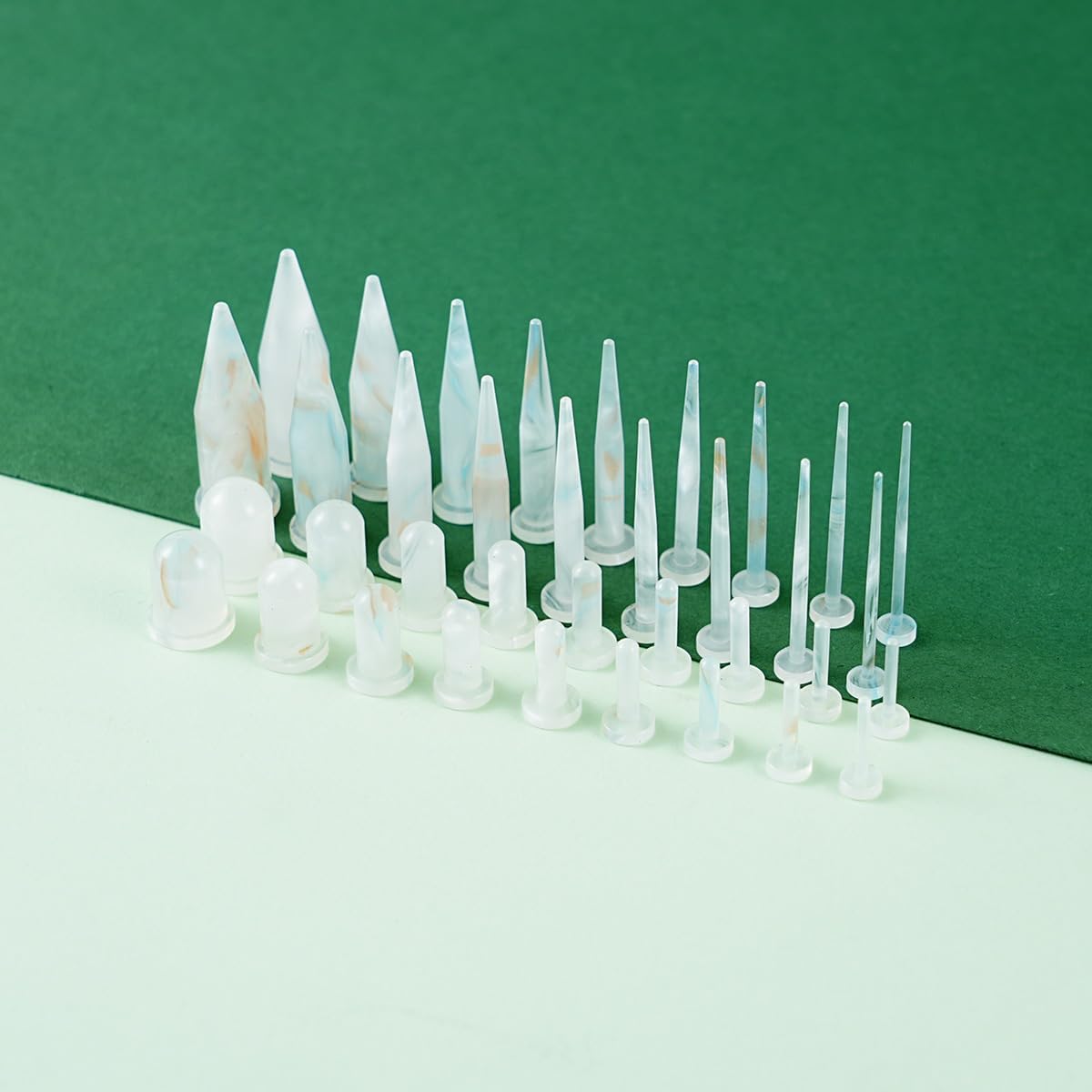 TBOSEN 36PCS Acrylic Stretching Kit Plugs Expander Tapers Flat Top Body Piercing Set 14G-00G