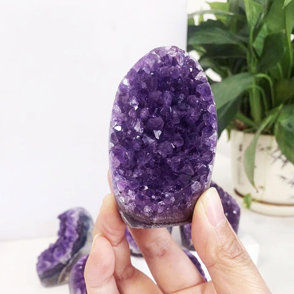 Amethyst Cluster Purple Amethyst Crystal Geode Crystals and Stones Home and Office Desktop Ornaments,100~150g