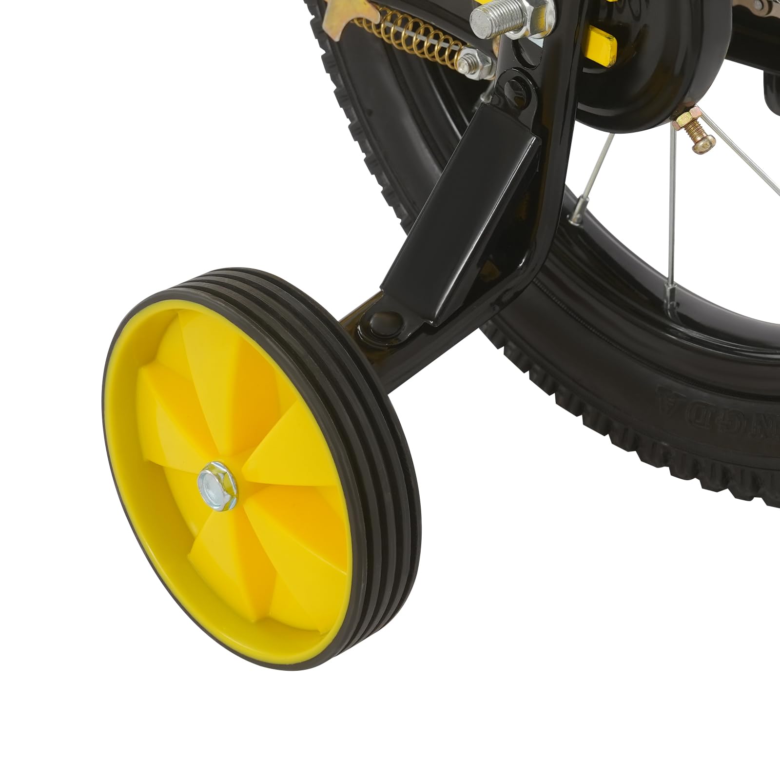 Bicicletta per bambini 14 pollici con ruote di supporto e parafanghi, freno doppio, altezza regolabile 43-49 cm