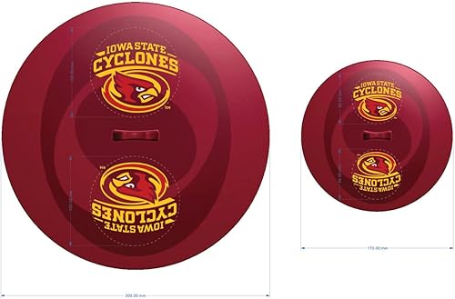 Masterpieces FANPAN Paquete de día de juego, NCAA Iowa State Cyclones, logotipo del equipo, juego de tapas de silicona, 2 tamaños