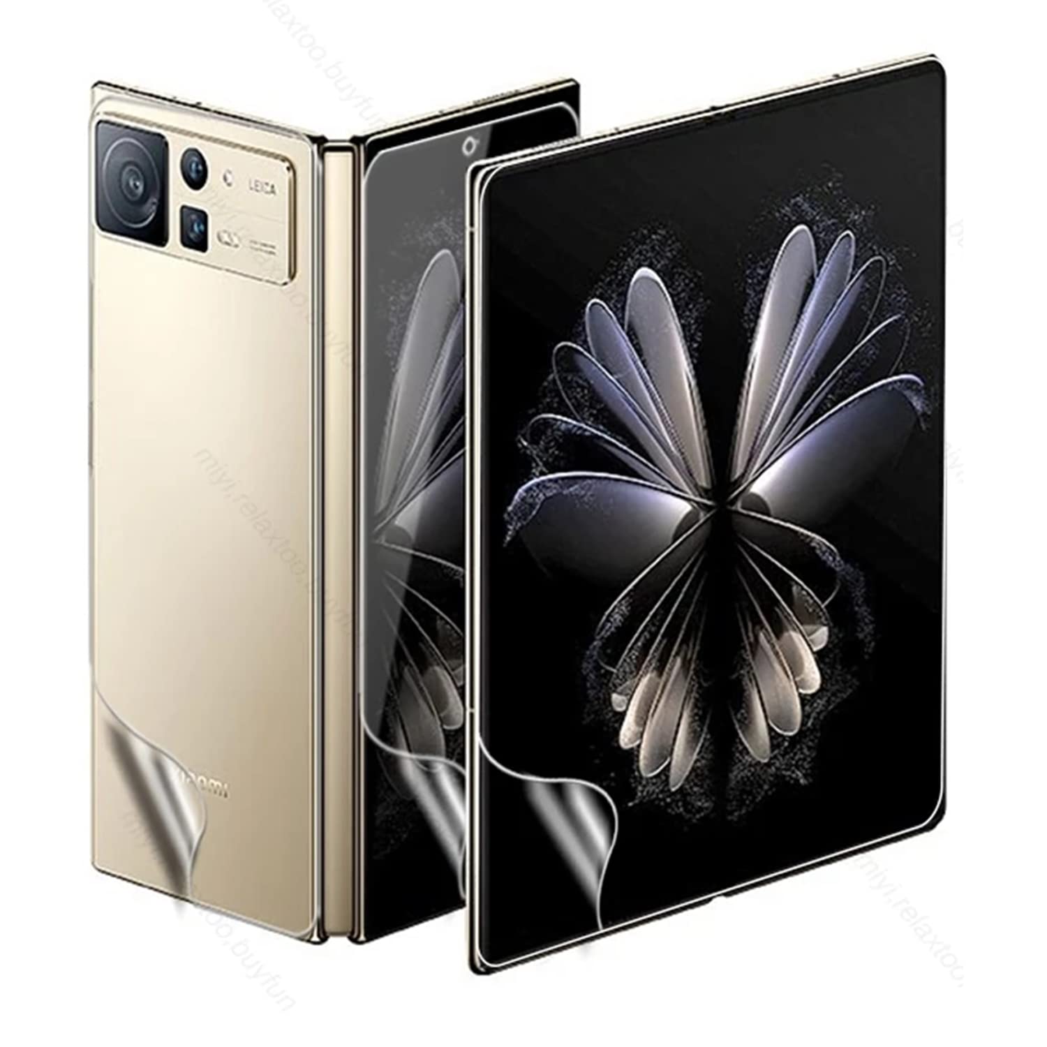 Lukione (2 Set 6pcs) Compatible for Xiaomi Mi Mix Fold 2 Screen Protector[Hydrogel Film](Inside Screen Film+Front Screen Film+Rear Screen Film) (Mix Fold 2)
