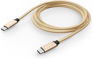 CBUS 10ft Heavy-Duty Braided USB-C to C Fast Charging Cable for Samsung, LG, Motorola, Google Pixel, OnePlus, TCL & More (Beige Gold)