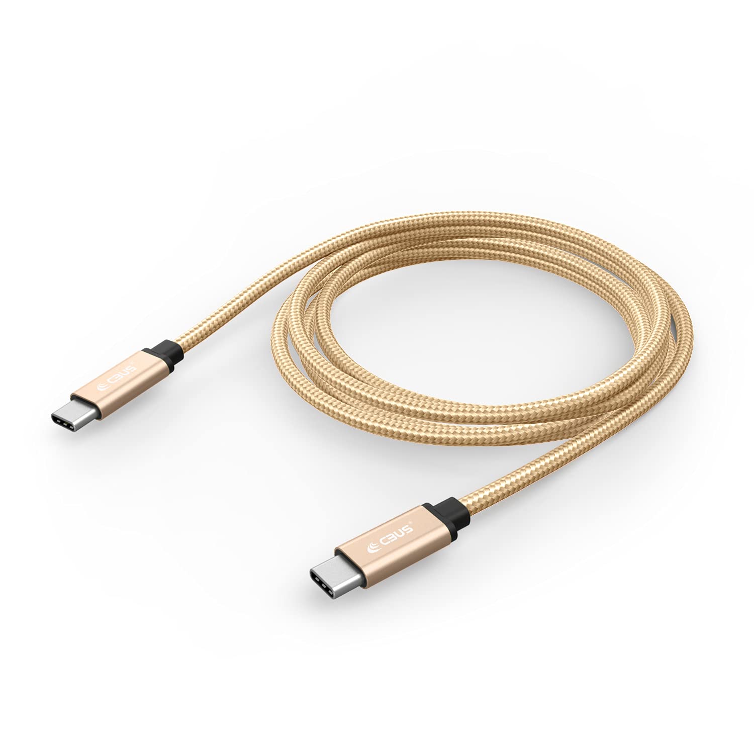 CBUS 10ft USB C to C Fast Charging Cable Heavy-Duty Braided Cord Compatible with iPhone 17/16/15/Pro/Max/Plus, iPad Pro/Air, Galaxy S26/S25/S24/Plus/Ultra/FE, Google Pixel, TCL Type C (Beige Gold)