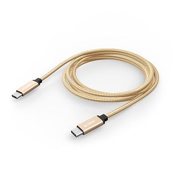 10ft USB C to C Fast Charging Cable Heavy-Duty Braided Cord Compatible with iPhone 17/16/15/Pro/Max/Plus, iPad Pro/Air, Galaxy S26/S25/S24/Plus/Ultra/FE, Google Pixel, TCL Type C Beige Gold
