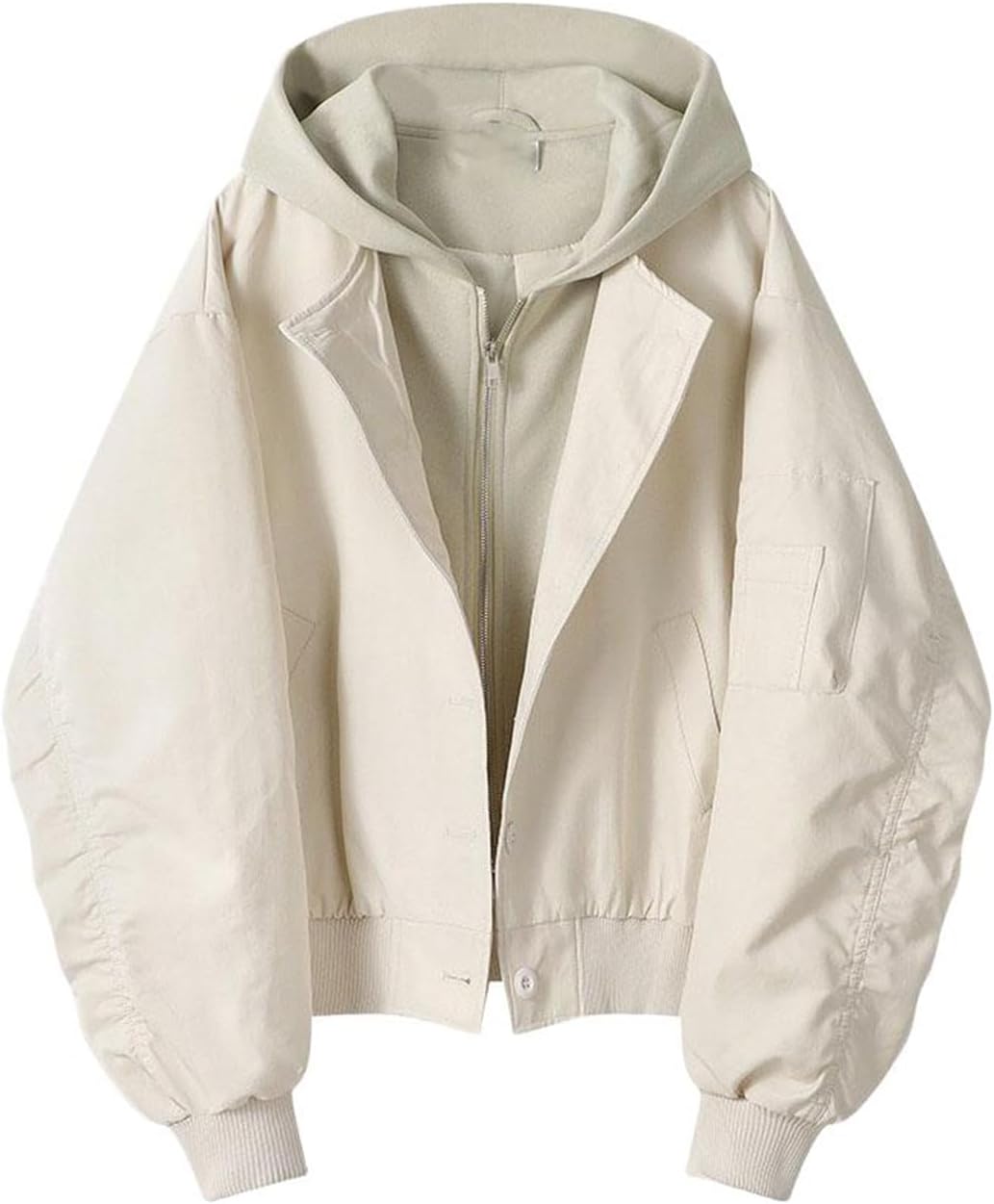 Women's Retro Loose Hooded Layered Trench Coat for women