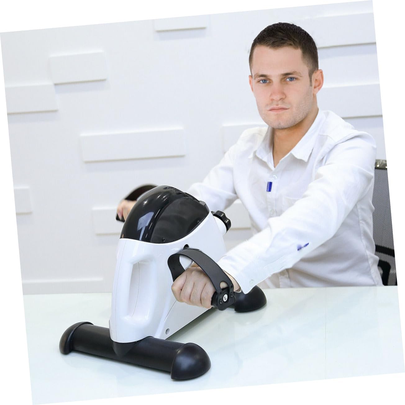 Mini Pedal Stepper Exercise Machine for Legs and Arms Compact Plastic Fitness Bike Adjustable Resistance for Home and Office Use