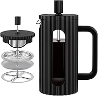 WEDRINK 12oz French Press Coffee Maker - Heat-Resistant Borosilicate Glass, Stainless Steel Filter, Portable Tea Brewer 350ml