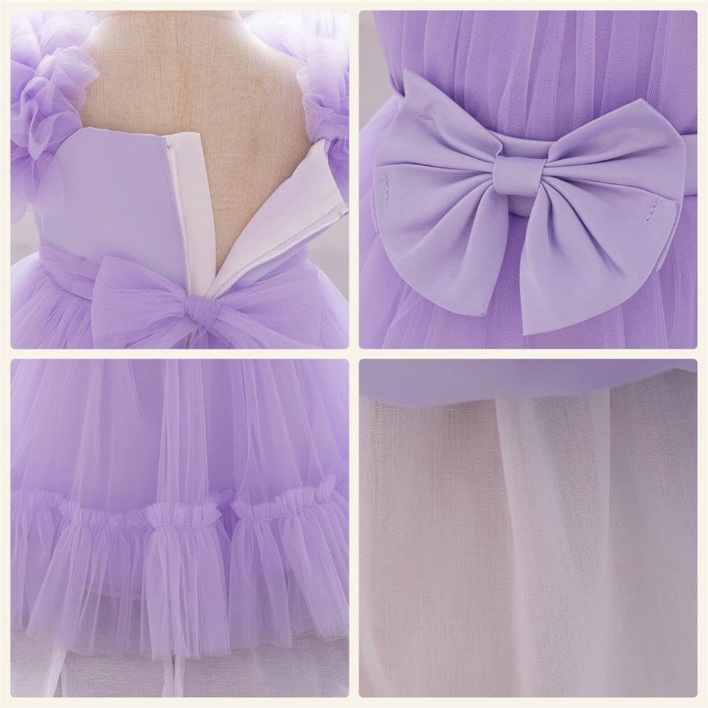 Dressy Daisy Baby Girls' Flower Girl Dress Tulle Ball Gown with Headband for Wedding, Party, Pageant or Special Occasions