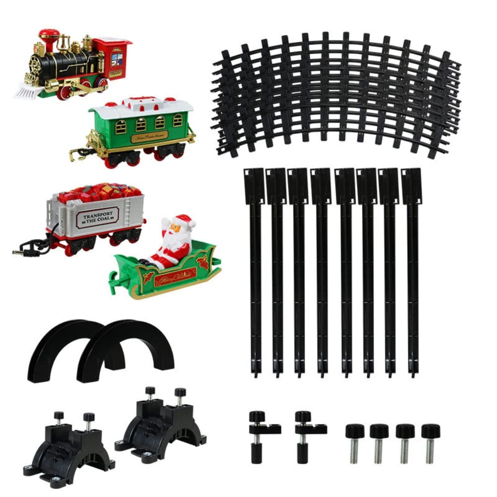 Coffret Train de Noël Lumières Électriques Sons 89 X 89 Cm | Jouet de Voiture Ferroviaire électrique, ABS, Décoration de Noël, Affichage pour la Maison, Piste Modulaire, 4 Piles AA Non