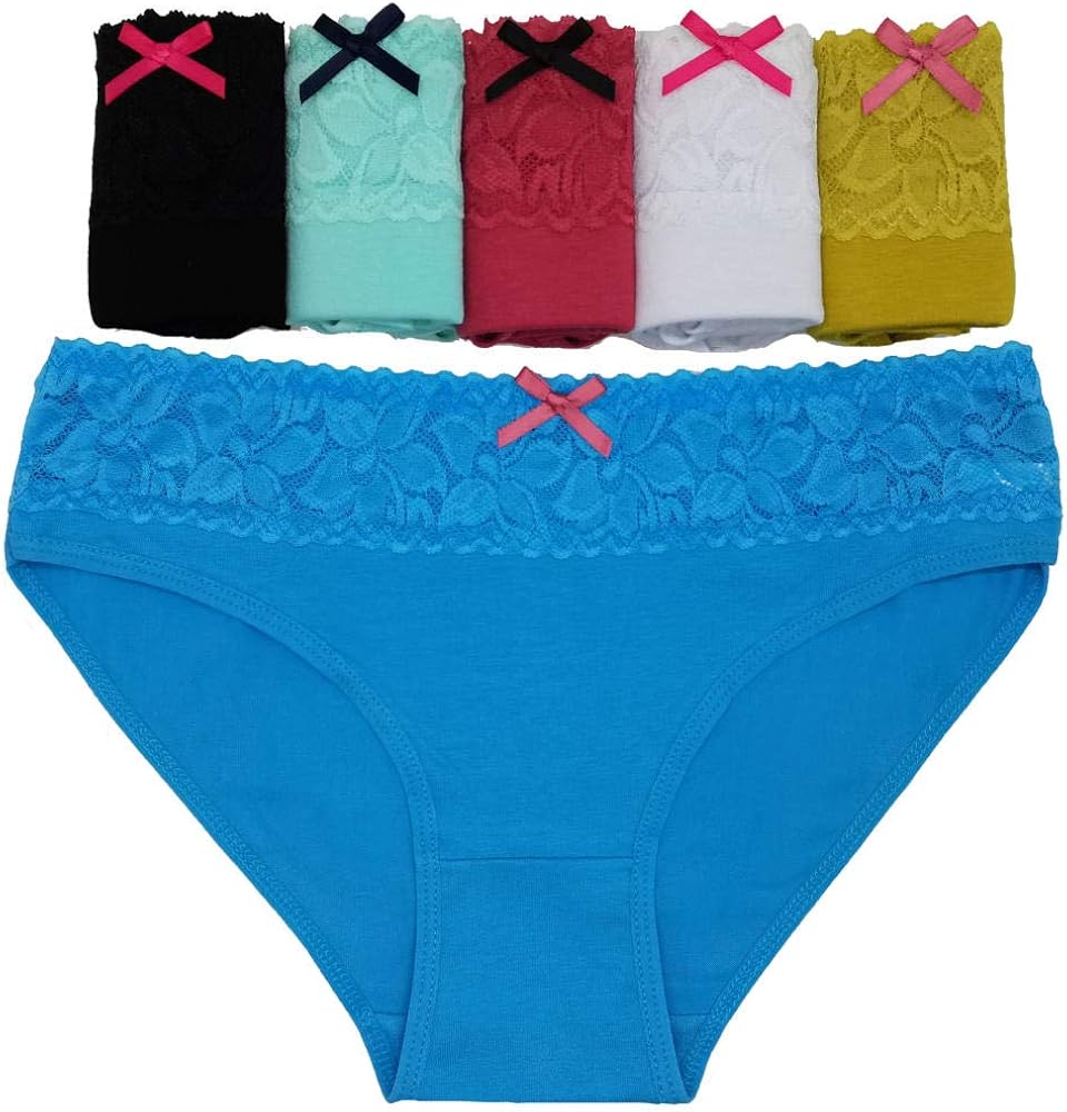 12 Pieces of Solid Color Women's Panties, Sexy laceTrimmed Women's