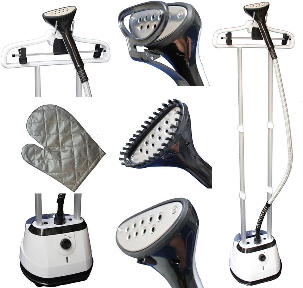 EAZILIFE Twin Pole Vertical Clothes Steamer 1800w 2.0L Professional Garment Steaming System For Home Retail Commercial Use