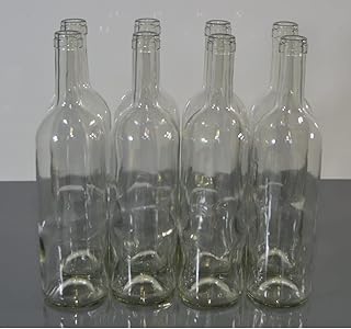 Botella de vino de 750 ml, botella vacía para licor sin/con corcho, 16 unidades, sin corcho, color blanco