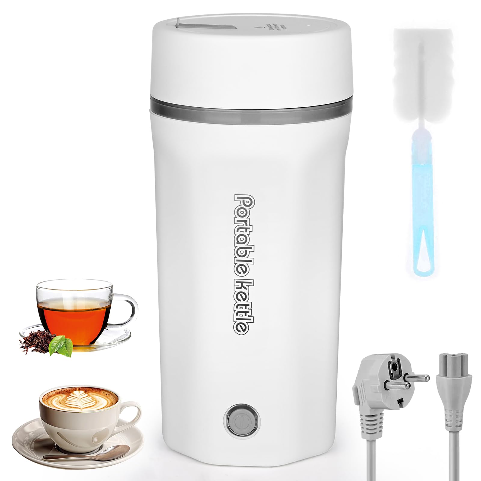 Focenat Reisewasserkocher 500ml - Mini Heizbecher Mit Temperaturanzeige 220V/300W