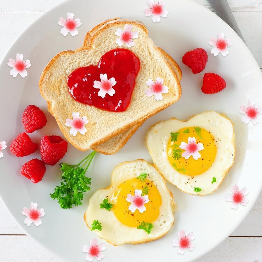 100Pcs Edible Flower Cupcake Decoration Glutinous Rice Paper Water Wedding Cake Birthday Party Baking Tray Cake Toppers Sakura Decor Cherry Blossom Decoration, Frosting, Icing and Decorations