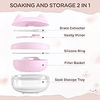 Vista 3 de Estuche de retención para limpieza, protector bucal sin fugas, bonito estuche de retención con herramienta de extracción de retenedor y cepillo