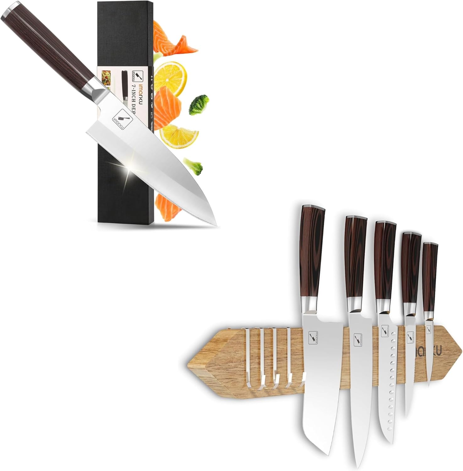 imarku 7 Inch Deba Knife Magnetic Knife Holder for Wall - 16 Inch