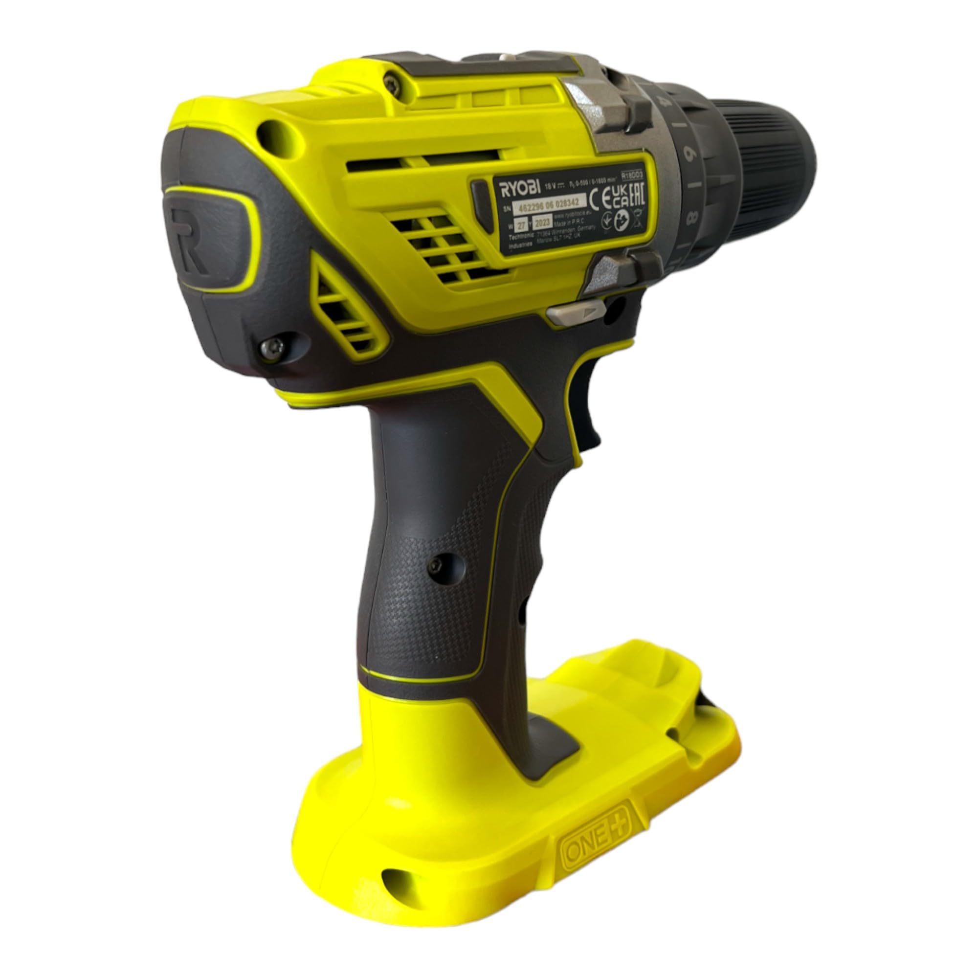 Ryobi R18DD3 – 0 Trapano Avvitatore a Batteria 18V ONE+, Batteria non Inclusa, con Luce LED, 2 Velocità, per Legno e Metallo