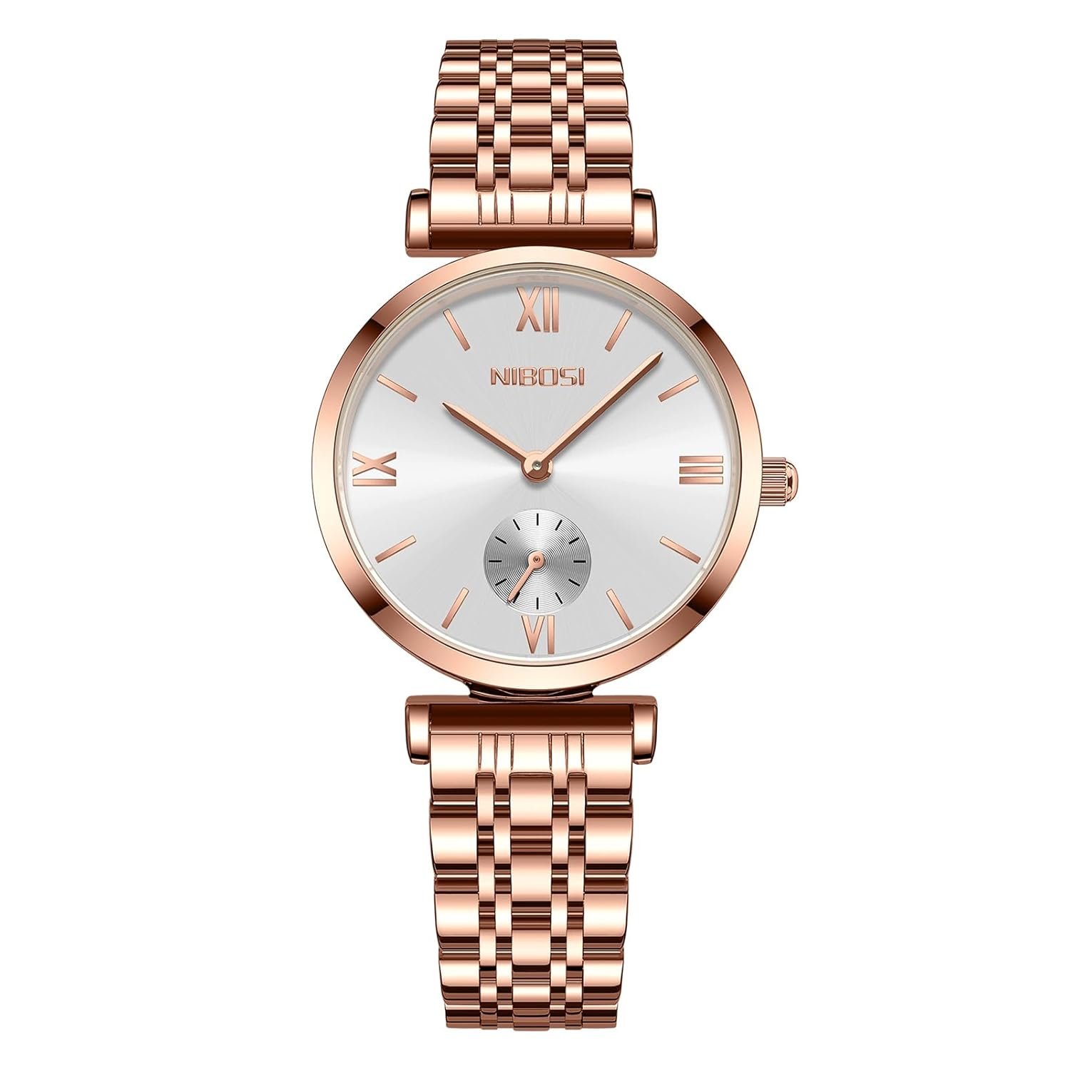 NIBOSI Women Watches Analogue Wrist Watches Watches for Women’s & Girls&Miss&Ladies Rose Gold Dial Watch with Stylish Diamond Studded Watch