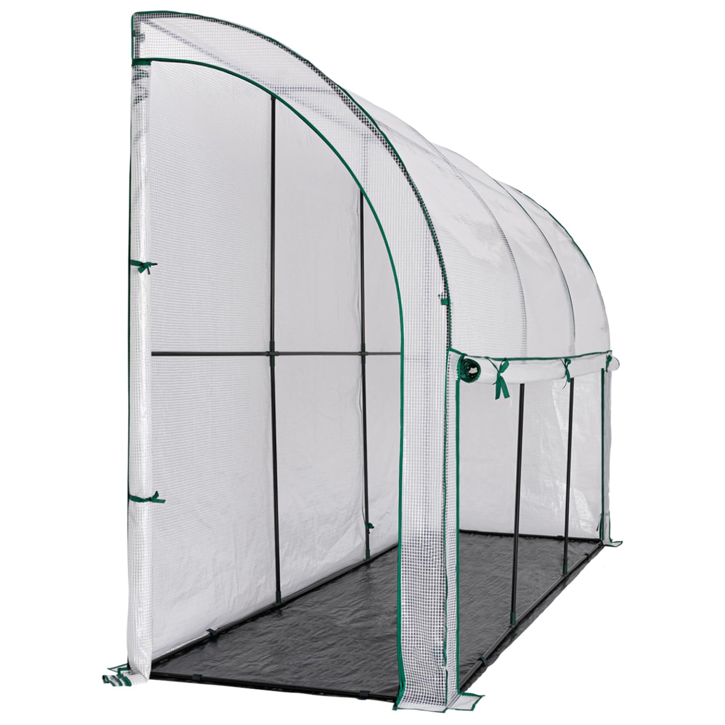 IDMarket – Invernadero de pared respaldado 300 x 80 x 160 cm, doble apertura, balcón y terraza