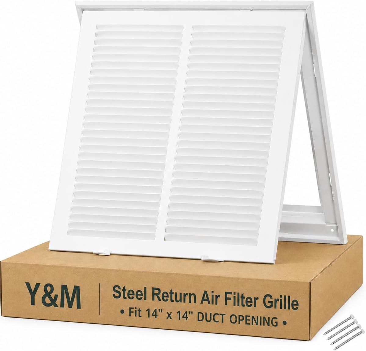 Y&M Return Air Filter Grille, 14" W x 14" H Duct Opening, St