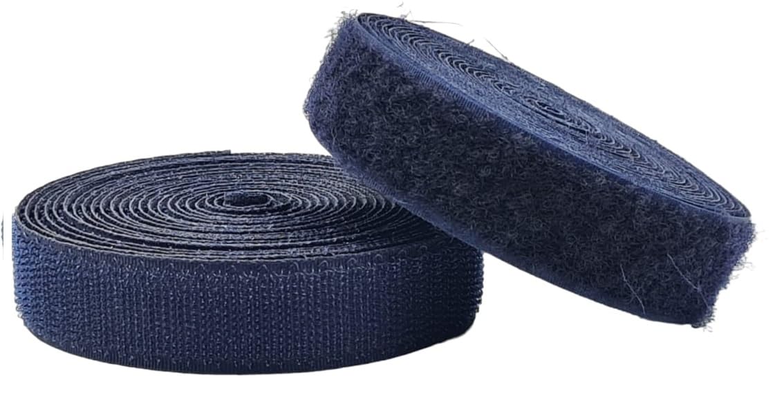 ZENITH 1 inch Wide Blue, 10 Meter Non Adhesive Hook and Loop Tape, No Glue Back, Fabric Fastener InterlockingTape for Sewing Crafts, DIY, Clothes, Straps, Shoes Mosquito nets etc (Blue, 10 Meter) 3