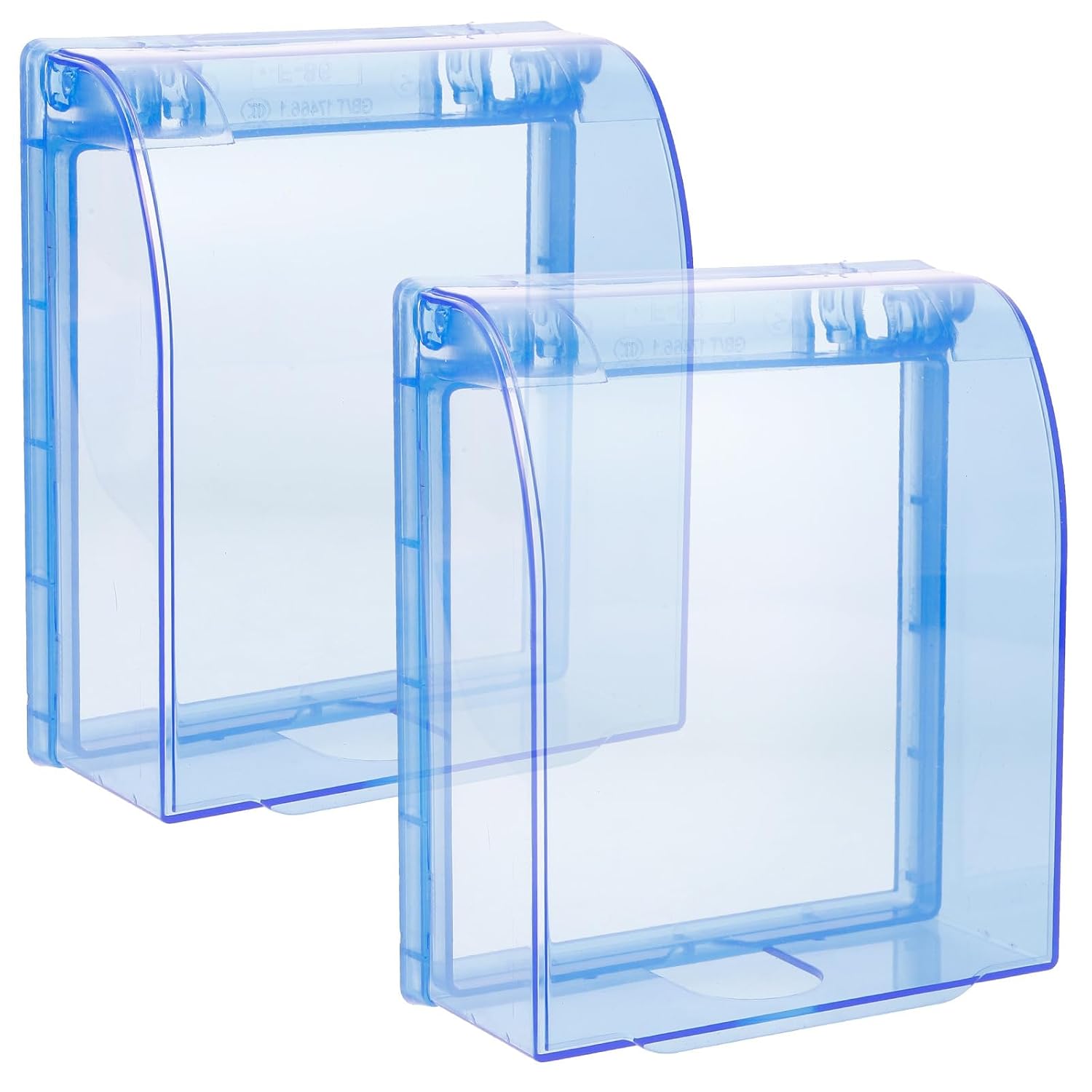 Abaodam Waterproof Socket Outlet Cover 2Pcs Transparent Blue Electrical Outlet Protector with Self-Adhesive Film for Indoor Outdoor Baby Safety