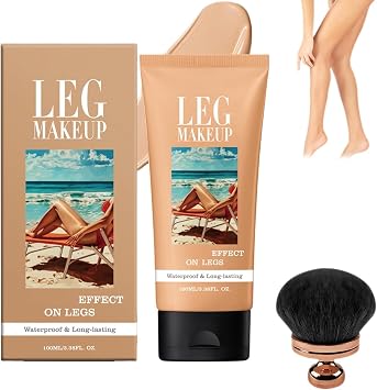 Body Coverage Perfector Waterproof, Leg Makeup, Tattoo Cover Up Cream, All Over Complexion Perfector With Extra Large Body Makeup Brush, 48H Long Lasting Wear #02