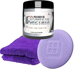 LP1 Polidor Metais Aço Alumínio Cobre Latão + Aplicador Espuma + Microfibra 350 GSM