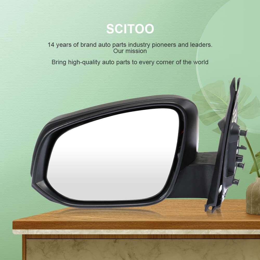 SCITOO Driver Side View Mirror Fit For Toyota For Tacoma 2016-2023 Manual Folding Heated Power Adjustment Black Left Outside Exterior Mirror TO1320356