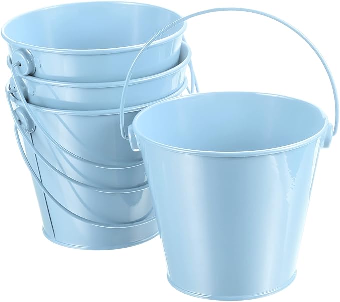 PATIKIL 4.7 Inch Colored Metal Buckets, 4 Pack Pencil
