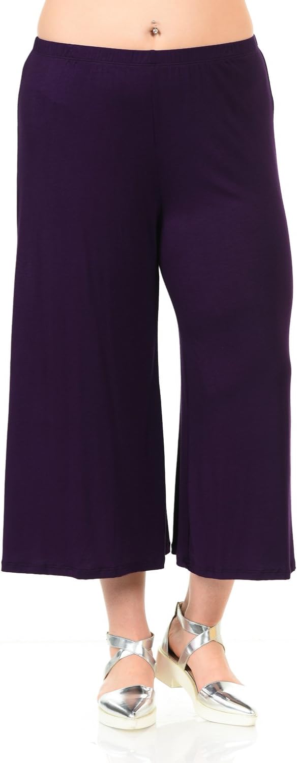 Pastel by Vivienne Women's Lounge Wide Leg Crop Culottes Plus Size