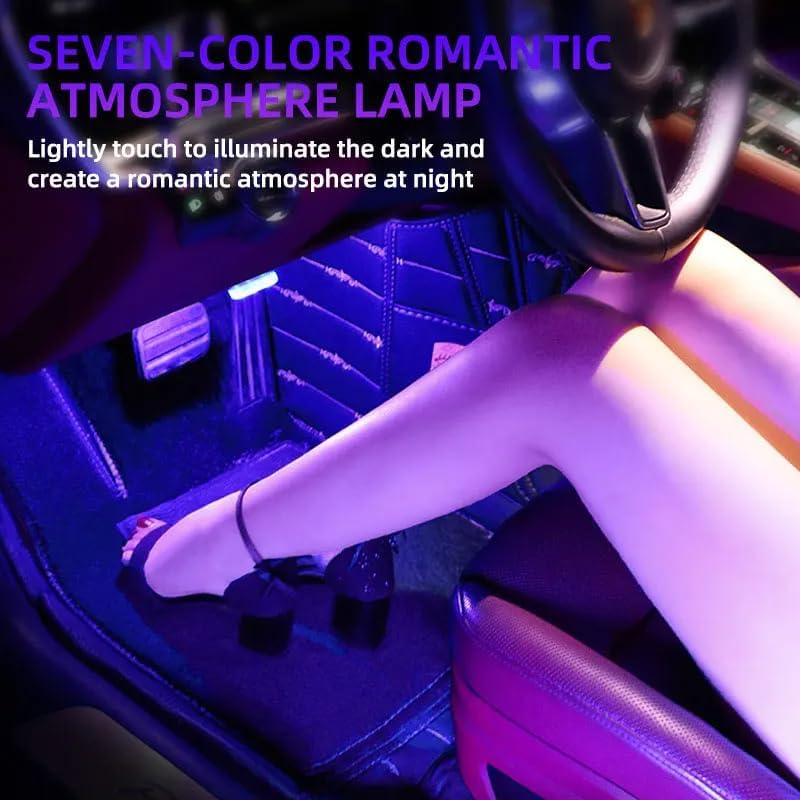 Car LED Lights for Dodge Neon Coupe/Neon Sedan R/T SRT-4 1994-2006, 7 Colors Touch Activated LED Lamps for Auto Cabin Decor, Car Interior USB Rechargeable Portable Light,4PCS