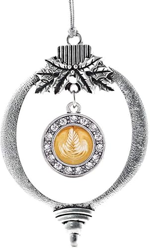 Miniatura 66 de Inspired Silver - My Vintage Initials - Adorno con dije de letra V - Adornos navideños de círculo plateado con joyas de circonita cúbica