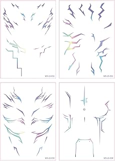 Comprar 4 Uds Tatuajes Temporales Faciales PelíCulas, Kpop Tatuajes Temporales, Pegatinas Maquillaje Para Cosplay Impermeables Y Resistentes, Un Regalo Di Natale Per Gli Appassionati Di Cinema