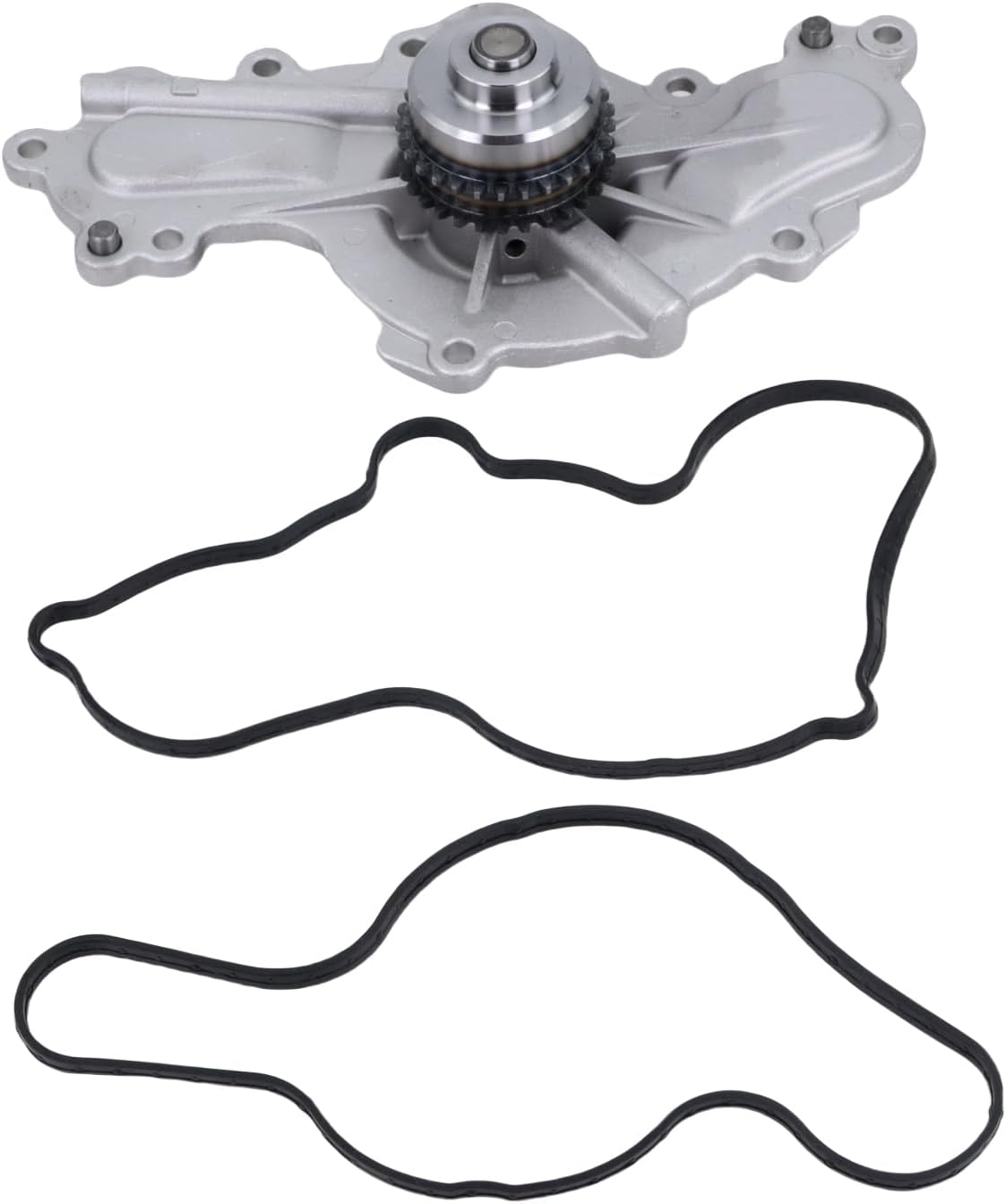 Water Pump Compatible with 2011-2019 Ford Explorer Edge Fusion Flex Taurus Lincoln MKS MKZ MKT MKX MAZDA 6 CX-9 (W/Double-Row Sprocket;Engine 3.5L 3.7L) Repalce#AW6348