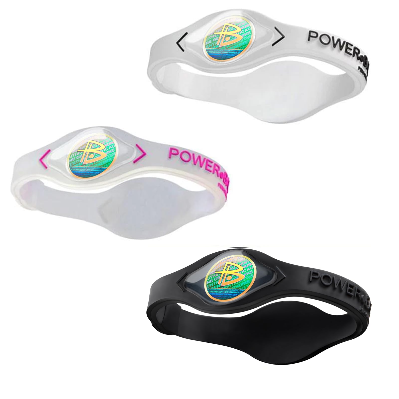 [POWER·BALANCE] 3Pcs オリジナルの本物のパフォーマンスリストバンドシリコンゴムリストバンド、スポーツブレスレットメンズレディース、パワーパランスックバングル安全防水軽量耐久性